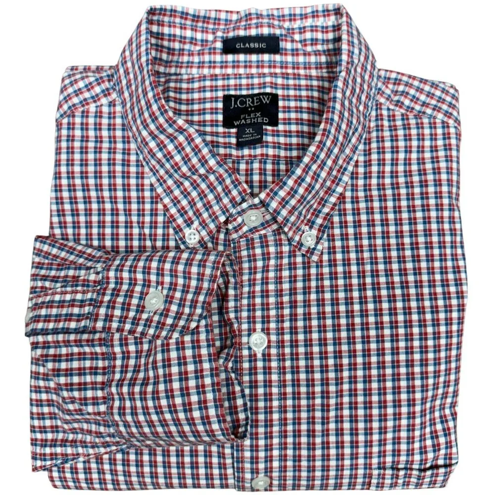 Men's J. CREW Classic Flex Washed Button Down Long Sleeve Shirt‎ | Size XL